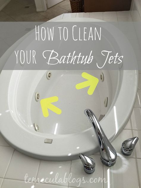 Tips on cleaning a jetted tub. How to effectively and easily clean the inside of the jets in your bathtub. #ad Clean Jetted Tub, Clean Baking Pans, Cleaning Painted Walls, Deep Cleaning Tips, Jetted Tub, Clean Dishwasher, Simple Life Hacks, Toilet Cleaning, House Cleaning