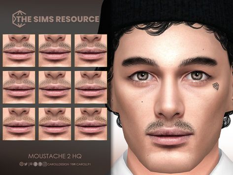 The Sims Resource - Moustache 2 HQ Facial Hair Sims 4, Thick Mustaches, Medieval Hair, Sims 4 Genetics, Red And Blonde, Sims 4 Hair Male, Medieval Hairstyles, Beards And Mustaches, Sims 4 Makeup