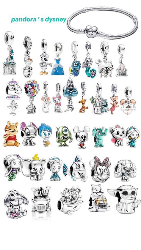 Pandora Summer, Disney Pandora, Pandora Bracelet Charms Ideas, Pandora Bracelet Designs, Bobbie Goods, Disney Bracelet, Dream Bracelet, Pandora Jewelry Charms, Bracelet Inspired