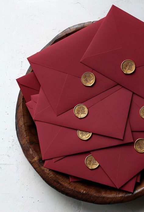 Autumn Wedding Invitations, Fall Wedding Invitations, Unique Wedding Invitations, Wax Stamp, Wax Seal Stamp, Autumn Wedding, Wedding Invitation Wording, Burgundy Wedding, Red Wedding