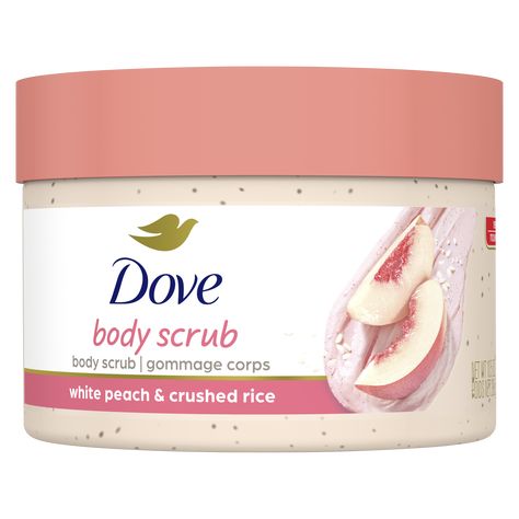 Reveal smooth, radiant skin with our nourishing body scrub in soothing white peach and crushed rice. Dove Body Scrub, Dove Beauty Bar, Silky Smooth Skin, Dove Beauty, Dove Body Wash, Skin White, Exfoliating Body Scrub, Shea Body Butter, Body Scrubs