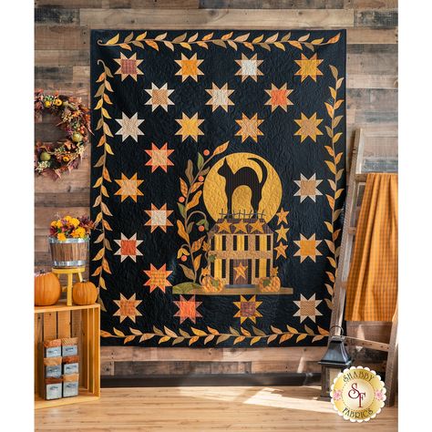 Midnight Silhouette Quilt Kit - RESERVE Fall Quilt, Halloween Sewing, Laser Cut Kit, Birdhouse Designs, Blackbird Designs, Primitive Gatherings, Holiday Quilts, Fall Quilts, Halloween Quilts