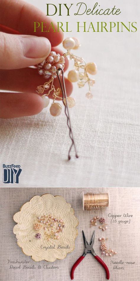 Diy Pearl Bobby Pins, Diy Bridal Hair Piece, Hair Jewelry Diy How To Make, How To Make Hair Jewelry, Diy Wedding Hair Pieces, Hair Jewelry Diy, Diy Hair Jewelry, Diy Hair Pieces, Hairpin Diy