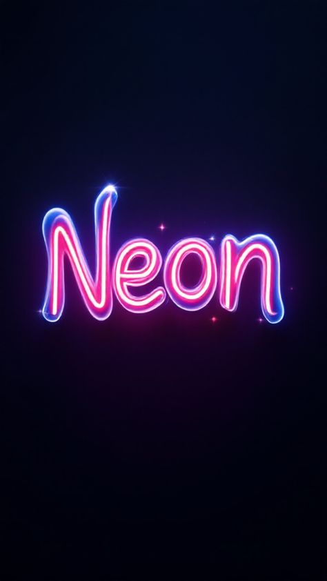 This captivating image encapsulates the mesmerizing allure of "Neon," portrayed through a visually arresting display of pink and blue neon text against a stark black background. The slightly blurred effect adds an extra dimension, enhancing the artistic notion of fluid 3D typography. Each character seamlessly merges into its neighbor, eliminating barriers between individual letters to form a unified, glowing whole. Neon Text, 3d Typography, Blue Neon, Neon Glow, Typography Art, Black Background, Black Backgrounds, Typography, Neon