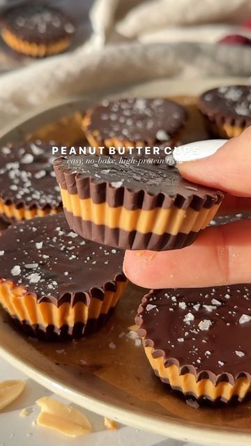 Pb Desserts, National Peanut Butter Day, Healthy Peanut Butter Cups, Chocolate Yogurt, Creative Snacks, Plant Based Cookbook, Chocolate Peanut Butter Cups, Protein Desserts, Healthy Sweets Recipes