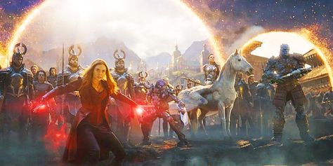 The iconic portal scene from the Russos' Avengers: Endgame is recreated with MCU characters from Marvel's Multiverse Saga's Phase 4 in new art. Gamora Marvel, Septième Art, Peggy Carter, Marvel Entertainment, Ms Marvel, Robert Downey, Avengers Endgame, Geek Culture, Movie Releases