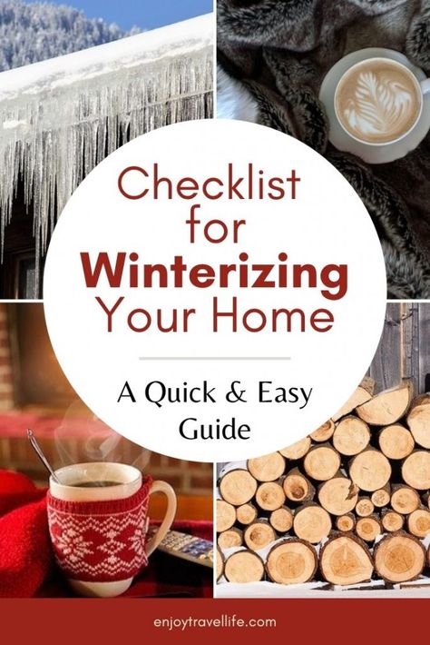 Winterize Home Checklist, Winterize Your Home Checklist, Winterizing Your Home, Cold Weather Hacks, Winterize Your Home, December Newsletter, Winter Checklist, Home Safety Tips, Vacation Checklist