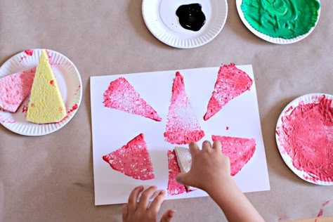 Watermelon Art Preschool, Watermelon Activities, Watermelon Lettering, Summer Crafts For Toddlers, Watermelon Crafts, Watermelon Day, Watermelon Theme, Preschool Art Projects, Watermelon Art