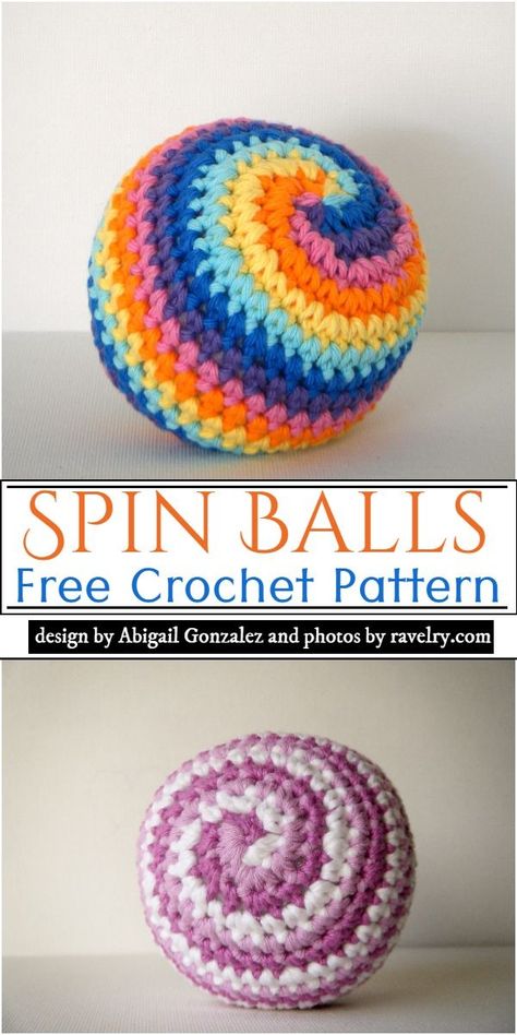 Free Crochet Spin Balls Pattern Crochet Ball, Crochet With Cotton Yarn, Crochet Amigurumi Free, Crochet Heart, Diy Crochet Projects, Crochet Toys Patterns, Heart Pattern, Thread Crochet, Crochet Accessories