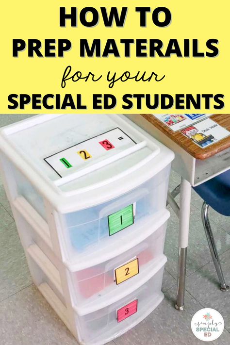 Are you in the middle of prepping special education materials to be ready when you head back to school? Getting everything ready for your special education students can be overwhelming but here are four tips for how to organize your classroom and student materials. Using a 3 drawer work station for your student independent work area allows students to work on file folders and work boxes. Keep student visuals and student schedule handy. Have fine motor activities ready to go. Learn more now! Independent Work Stations Sped, Masters In Special Education, School Jobs For Students With Special Needs, Moderate To Severe Special Education, Work Boxes Special Education, Student Schedule, Special Education Centers, Special Education Classroom Setup, Special Education Organization