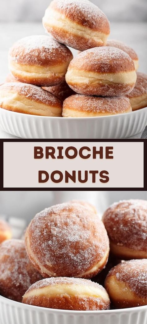 Brioche Donuts | Page 2 of 2 Baked Brioche Donut, Brioche Recipe Sweet, Blueberry Cheesecake Brioche Buns, Christmas Morning Sweets, Chewy Donut Recipe, Homemade Donut Recipes, Stuffed Donuts Recipe, Brioche Doughnut Recipe, French Doughnut