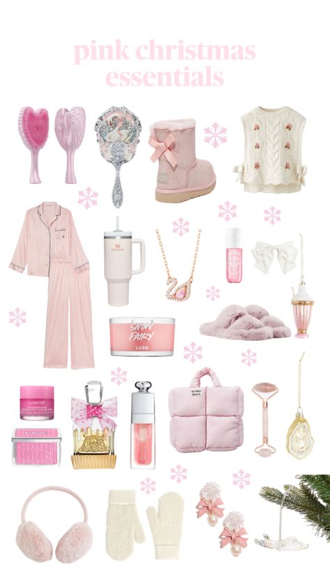 Gift Ideas Coquette, Coquette Winter, Christmas Essentials, Girly Christmas Gifts, Christmas Prep, Coquette Christmas, Pink Xmas, Purse Essentials, Pink Life