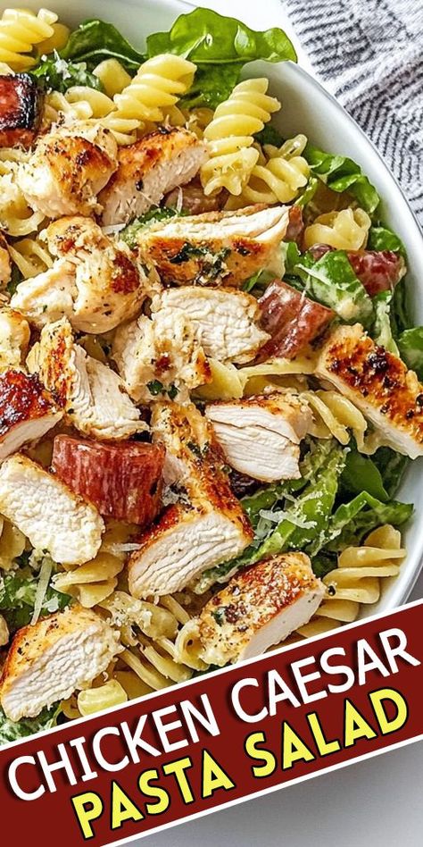 ✨ Chicken Caesar Pasta Salad is the perfect blend of two favorites: creamy Caesar salad and flavorful pasta salad! 🍝🥗 This delightful dish combines tender grilled chicken, fresh romaine lettuce, Parmesan cheese, and al dente pasta tossed in a zesty Caesar dressing. 👉 Try this recipe now! Save this Pin to your favorite recipe board for later. ✅ #ChickenCaesarSalad #PastaSalad #EasyRecipes #HealthyEating Cold Chicken Pasta Salad Recipes Italian Dressing, Caesar Pasta Salad Recipes, Pasta Salad Recipes Italian Dressing, Chicken Tender Pasta, Pasta Salad Recipes Easy, Blackened Chicken Pasta, Cold Chicken Pasta Salad, Creamy Caesar Salad, Grilled Chicken Pasta Salad