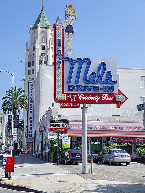 Mel's Drive In - on Highland south of Hollywood Blvd, Hollywood Heights, Los Angeles, California by Al_HikesAZ Old Los Angeles Aesthetic, Mermaid Soul, Los Angeles Aesthetic, Hollywood Aesthetic, Hollywood Blvd, California History, Hollywood Boulevard, California Girl, Vintage Los Angeles