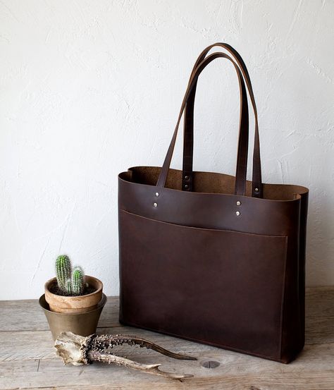 Handmade Leather Tote, Boxy Bags, Brown Leather Tote Bag, Large Leather Bag, Cowhide Bag, Italian Leather Bags, Oversized Bag, Genuine Leather Totes, Brown Leather Totes