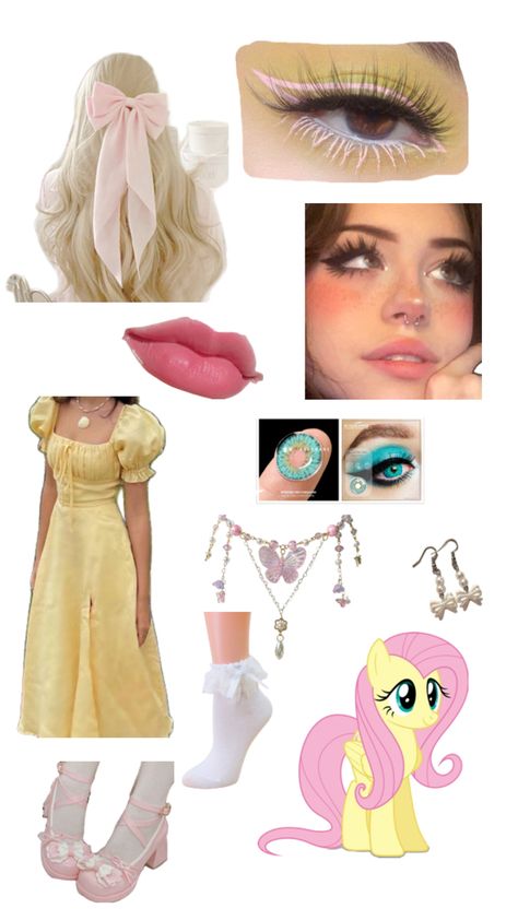 Fluttershy Costume, Fluttershy Cosplay, My Little Pony Costume, Desi Jokes, Halloween Makeup Inspiration, Halloween Costumes Friends, Halloween Costume Outfits, Halloween Inspo, Cartoon Outfits