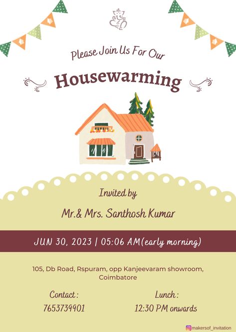 Simple & Modern House warming invitation Home Invitation Card Design, House Warming Invitations Indian, Invite Engagement, Simple Modern House, House Warming Invitation, Housewarming Invitation Templates, Wedding Illustration Card, Housewarming Invitation, House Warming Ceremony