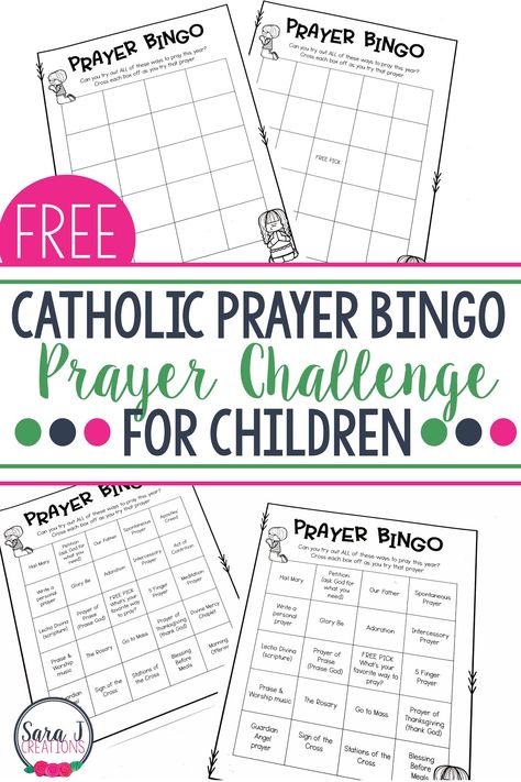 Free Catholic prayer bingo to help kids learn about and try all different kinds of prayer Religious Activities For Kids, Sacraments Activities Catholic For Kids, Catechism Activities For Kids, Bible Questions For Kids, Catholic Prayer Book, Catholic Kids Activities, Catholic Schools Week, Bingo For Kids, Get To Know You Activities