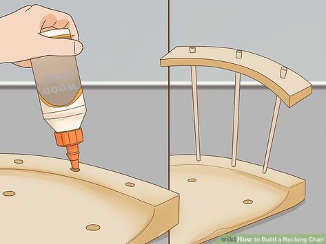 How to Build a Rocking Chair (with Pictures) - wikiHow Rocking Chair Diy, Diy Rocking Chair, Old Rocking Chairs, Rocking Chair Plans, Unique Chair, Woodworking Plans Diy, Wood Project, Wood Sticks, Rocking Chairs