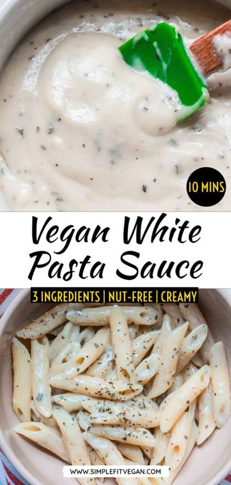 Dairy Free White Sauce, White Pasta Sauce, Plain Pasta, White Pizza Sauce, Vegan Pasta Sauce, Vegan Sauce, Creamy Pasta Sauce, White Sauce Recipes, White Sauce Pasta