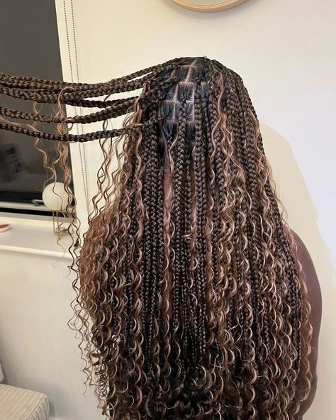 55 Goddess Braids Hairstyles Perfect for Summer 2024 | Glamour Full Goddess Knotless Braids, Medium Sized Goddess Braids, Goddess Braids White Girl, Cute Goddess Braids Hairstyles, Dark Brown Boho Knotless Braids, Long Goddess Knotless Braids, Brown Goddess Knotless Braids, Fulani Goddess Braids Hairstyles, Braided Hairstyles Goddess Braids