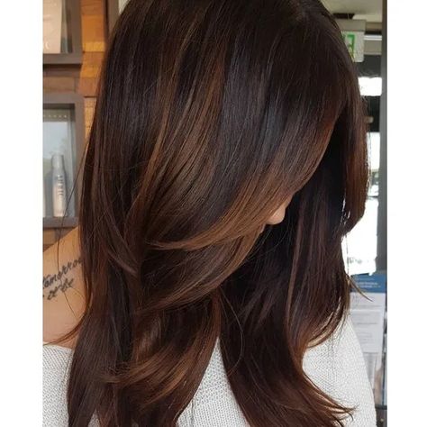 Create a beautiful brunette shade with this color formula how-to using Redken Shades EQ! This Chocolate Caramel Blend Required Two Sessions And Specific Color Placement To create. Hair Color Blonde Highlights, Curly Color, Straight Bob Hairstyles, Ombre Highlights, Chocolate Brown Hair, Redken Shades Eq, Balayage Ombre, Hair Color Ideas For Brunettes, Trendy Hair Color