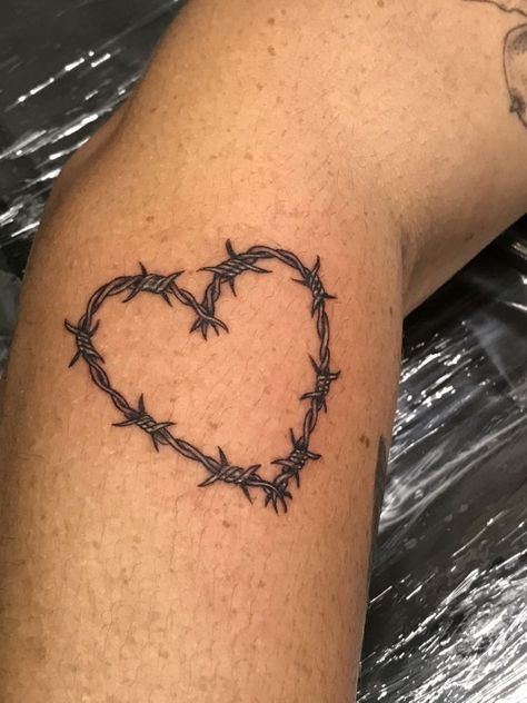 Heart With Thorns Tattoo, Heart Chain Tattoo, Barb Wire Heart Tattoo, Barbwire Heart Tattoo, Chest Tattoo For Women, Barbed Wire Heart Tattoo, Barbed Wire Tattoos, Chain Tattoo, Magic Runes