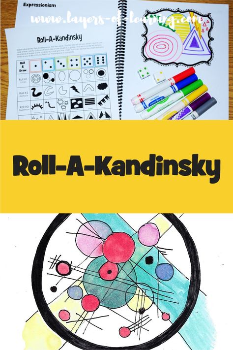 Use dice and this free printable to learn about the Expressionist art movement and then create your own Wassily Kandinsky-style art. Roll A Kandinsky, Kadinsky For Preschool, Kandinsky Art Projects For Kids, Wassily Kandinsky For Kids, Kandinsky Art Lesson, Kandinsky Art For Kids, Kandinsky Kids, Kadinsky For Kids, Wassily Kandinsky Art