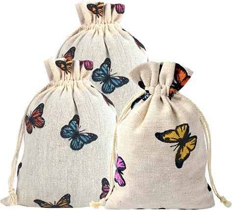 Easter Butterfly, Burlap Favor Bags, Party Wedding Favors, Butterfly Party Favors, Bag Supplies, Jute Sack, Easter Baby Shower, Party Favor Bag, Drawstring Gift Bag