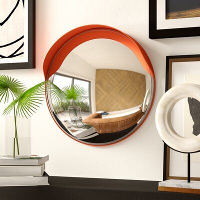 Brayden Studio Stemple Convex Safety Accent Mirror Parking Mirror, Starburst Mirror Wall, Colored Dining Chairs, Apartment Vibes, Mirror Room, Finished Bathrooms, Vanity Wall Mirror, Mirror Metal, Nail Room