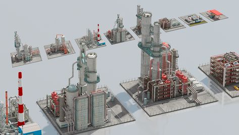 Factories on Behance Factory Sketch, Scifi Building, Sci Fi Building, Modern Restaurant Design, Base Building, Surface Modeling, Technology Art, Minecraft Projects, Model Train Layouts