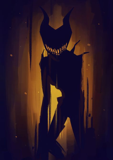 Ink Demon Aesthetic, The Ink Demon Fanart, Bendy And The Dark Revival Ink Demon, Batim Ink Demon, Ink Bendy Fanart, Bendy And The Dark Revival Fanart, Bendy Dark Revival, Batdr Ink Demon, Fnaf Horror Art