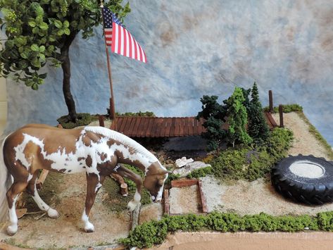 Breyer Horses Diy Stables, Horse Diorama, Breyer Diorama, Schleich Cross Country Jumps, Breyer Horse Diorama, Anime Puppy, Horse Figures, Horse Model, Horse Tack Rooms