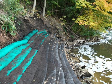 Slope & Shoreline Stabilization Techniques - Superior Groundcover Contour Ploughing, Sloped Backyard Landscaping, Soil Conservation, Landscaping A Slope, Sloped Backyard, Erosion Control, Army Corps Of Engineers, Fast Growing Plants, Top Soil