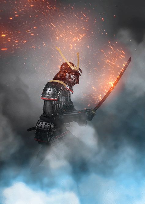 Animated Fire, Embers and Smoke Photoshop effect Fire Embers, The Last Samurai, Samurai Artwork, Beginner Photo Editing, Shadow Warrior, Photoshop For Photographers, Samurai Art, Photoshop Action, Photoshop Effects