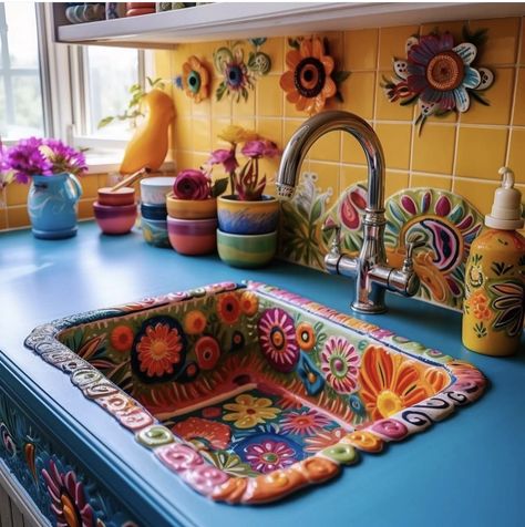 Bright Witchy Kitchen, Boho Style Kitchen, Painting Front Porch Concrete, Front Porch Concrete, Witchy Kitchen, Concrete Painting, Painting Front Porch, Bohemian Kitchen, زجاج ملون