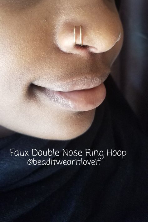 Double Hoop Nose Ring, Double Nose Ring, Single Piercing, Hoop Nose Ring, Nose Rings Hoop, Guilty Pleasure, Nose Piercing, Gold Hoop, Nostril Hoop Ring