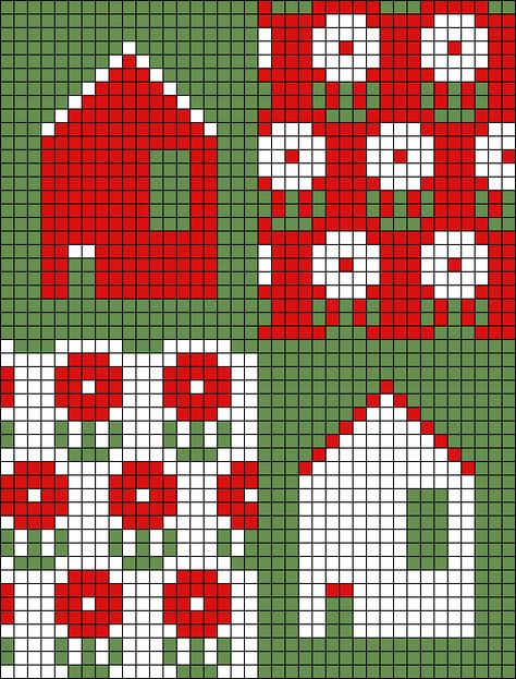 Knit Embroidery, Farm Flowers, Fair Isle Chart, Grid Patterns, House Farm, Crochet Case, Graph Crochet, Pixel Crochet, Tapestry Crochet Patterns