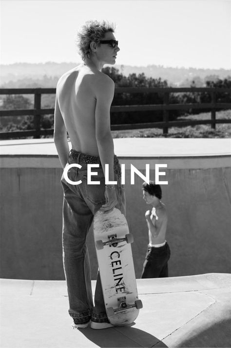 Dysfunctional Bauhaus: CELINE HOMME Spring Summer 2023 Collection Park Film Photography, Hedi Slimane Photography, Step Photography, Celine Denim, Denim 2024, Boyfriend Inspiration, Skateboard Photos, Mini Skateboard, Hiphop Style