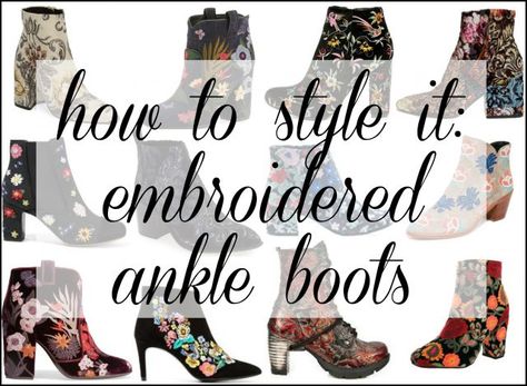 Boots Fall Ankle, Boots For Fall, Booties Outfit, Embroidered Boots, Embroidered Shoes, Grown Women, Sparkly Earrings, Shopping Tips, Bag Trends