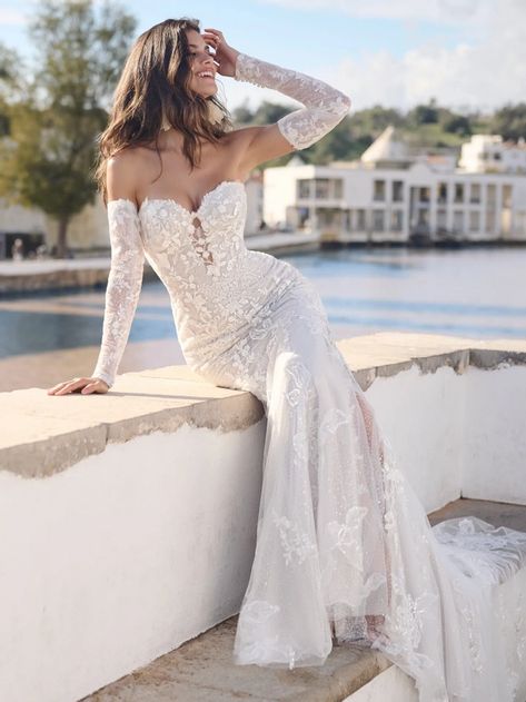 Wedding Dress With Detachable Sleeves, Dress With Detachable Sleeves, Sottero And Midgley Wedding Dresses, Nude Gown, Sottero Midgley, Sottero And Midgley, Removable Sleeves, Wedding Dress Sequin, Detachable Sleeves