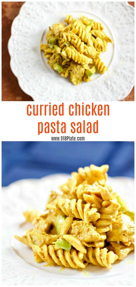 Curried Pasta, Curry Pasta Salad, Wheat Pasta Recipes, Curry Soup Recipes, Chicken Curry Soup, Chicken Pasta Salad Recipes, Plate Recipes, Curry Pasta, Curried Chicken