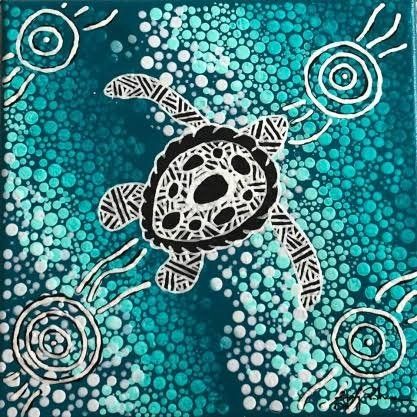 Aboriginal Art Symbols, Swimming In The Ocean, Aboriginal Dot Painting, Indigenous Australian Art, Aboriginal Dot Art, Sea Turtle Art, Aboriginal Painting, Turtle Swimming, Turtle Painting