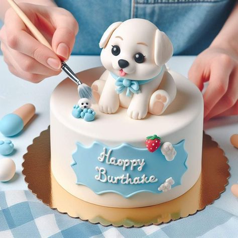 Henna Cake Designs, Puppy Dog Cakes, Henna Cake, Rapunzel Birthday Cake, Fondant Dog, Fondant Cake Designs, Puppy Cake, Amazing Food Art, Dog Cakes