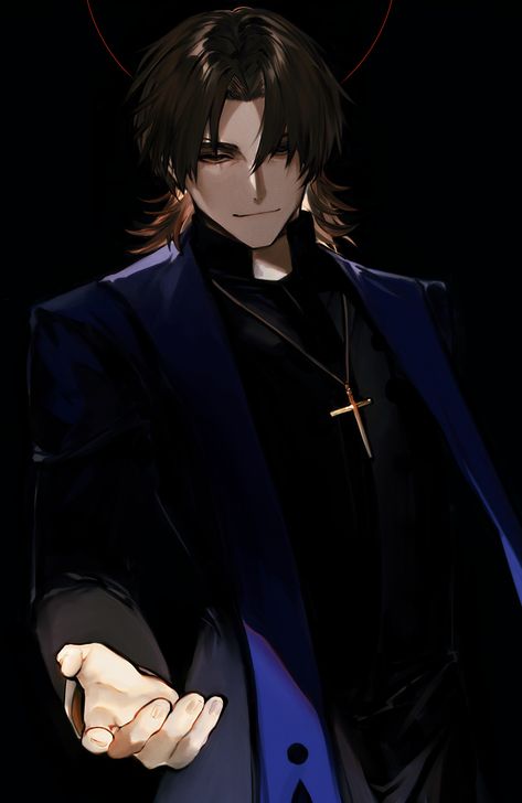 Kotomine Kirei, Brown Hair Male, Priest Outfit, Hot Anime, Animation Art Character Design, Fate Anime Series, Dungeons And Dragons Characters, Fate Grand Order, Character Design Male