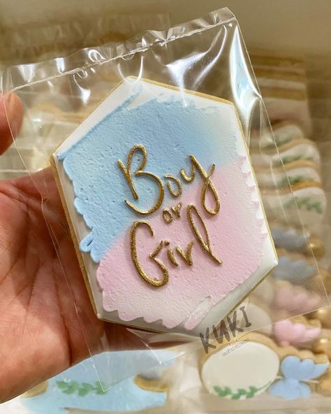 Gender Reveal Ideas Cookies, He Or She Gender Reveal Cookies, Gender Reveal Cookies Neutral, Gender Reveal Sugar Cookie Ideas, Gender Reveal Cookies Ideas Simple, Gender Reveal Royal Icing Cookies, Gender Reveal Baked Goods, Gender Reveal Decorated Cookies, He Or She Cookies