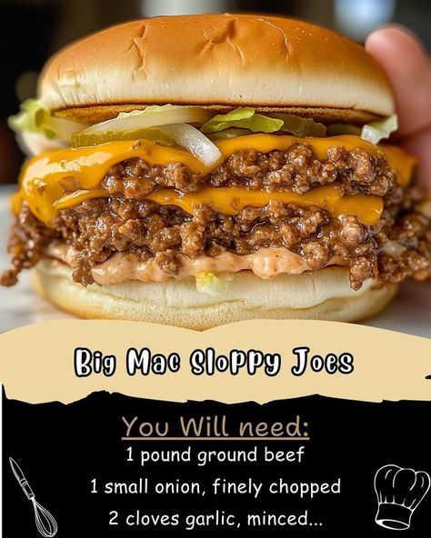 Big Mac Sloop Joes, Big Mac Sloppy Joe Recipe, Big Mac Sloppy Joe, Big Mac Sloppy Joes, Big Mac Sloppy, Carnival Eats, Sloppy Joe Recipe, Joe Recipe, Meat Rubs