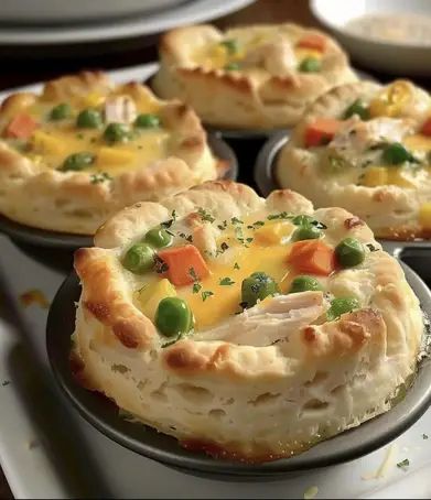 Irresistibly Easy Mini Chicken Pot Pies: Quick Comfort Food Recipe for Busy Families Chicken Pot Pie Muffins Easy, Mini Chicken Pot Pie Muffins, Chicken Pot Pie Muffins, Pot Pie Muffins, Football Recipes, Cookbook Club, Mini Pot Pies, Pie Muffins, Chicken Pot Pies