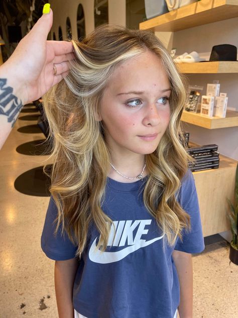 Cute Hair Cuts For Kids Girl, Kids Hair Cuts For Girls Long Layers, Cute Highlights For Blonde Hair, Cute Haircuts For 11-12, Kids Layers Haircut, Teen Girl Layered Haircuts, How To Make Your Hair Blonde, Teenager Highlights Hair, Teen Girl Highlights Hair