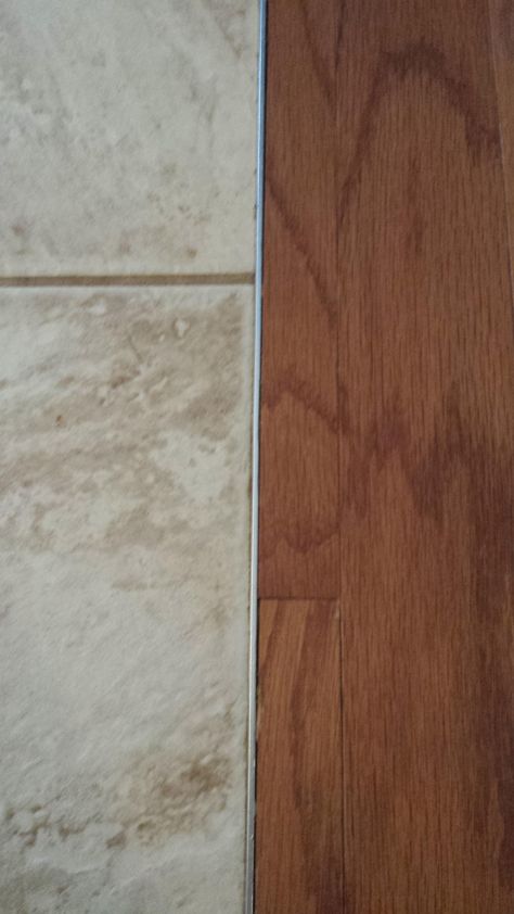 Can I install laminate next to tile ... Tile To Wood Transition, Floor Stain Colors, Wood Floor Stain Colors, Types Of Wood Flooring, Hardwood Floor Colors, Oak Laminate Flooring, Light Hardwood, Hardwood Floors Dark, Light Hardwood Floors